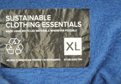 Sustainable Clothing Essentials Blue Pullover Hoodie, Unisex XL - Cotton Blend