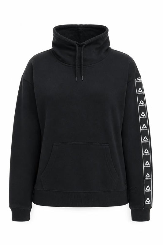 Front view of Reebok Black unisex adults sweatshirt l pullover