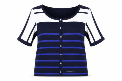 AirField Women's Multicoloured Striped Button-Up, Size 10
