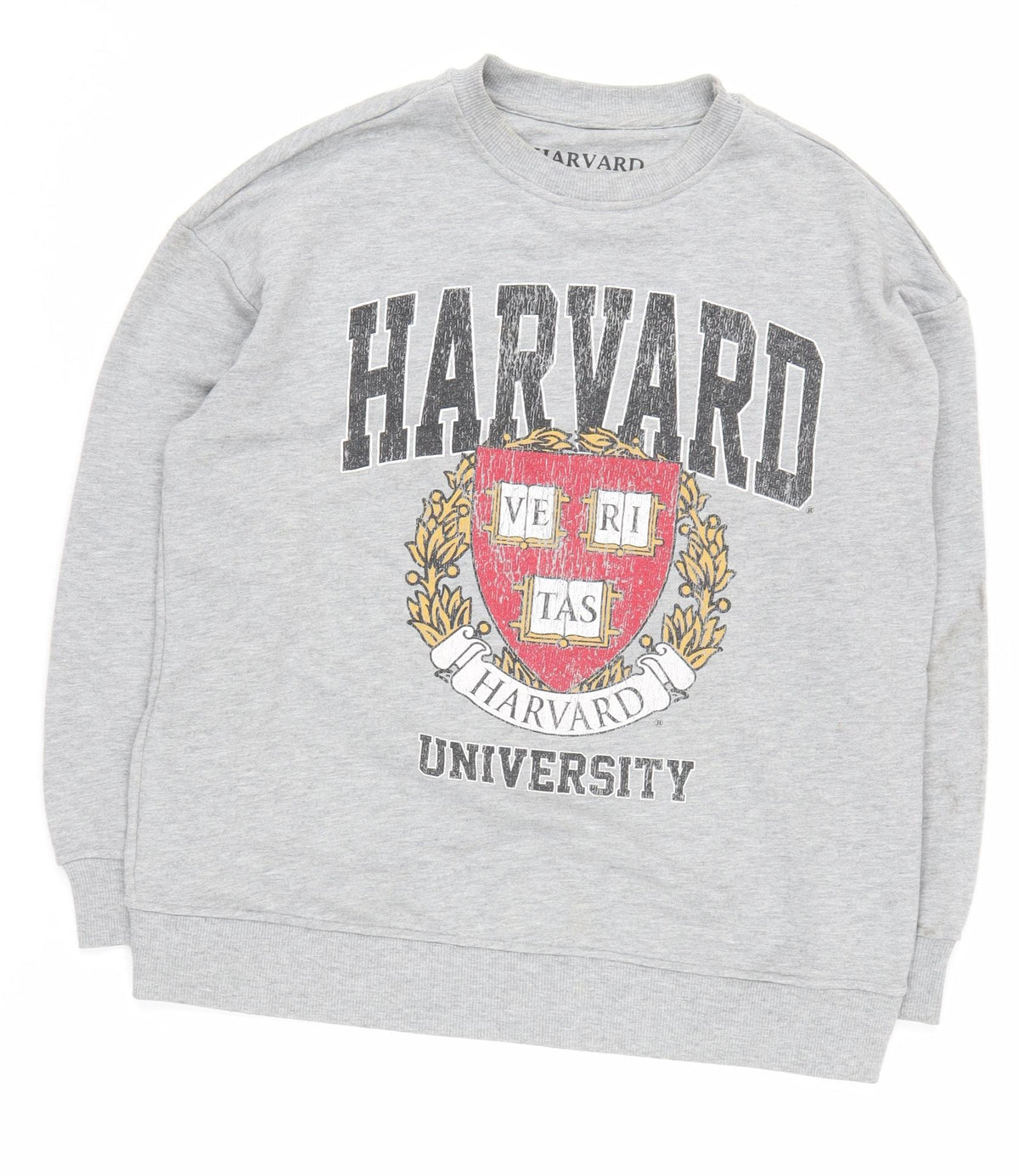 Additional front view of Very unisex adults grey harvard sweatshirt, m, pullover