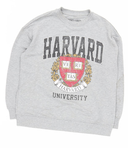 Additional front view of Very unisex adults grey harvard sweatshirt, m, pullover