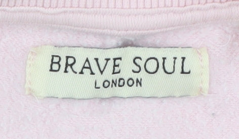 Brave Soul Women's Pink M Pullover Sweatshirt