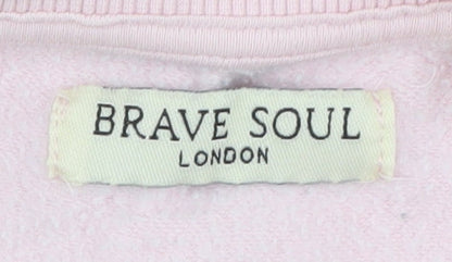 Brave Soul Women's Pink M Pullover Sweatshirt