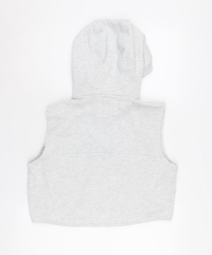 Pink Soda Sport Women's Grey Sleeveless Hoodie Vest, Size 10