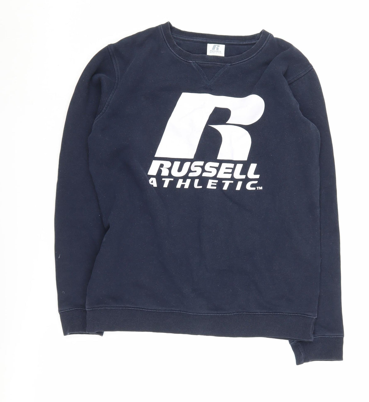 Additional front view of Russell Athletic boys’' blue pullover sweatshirt 15-16 years