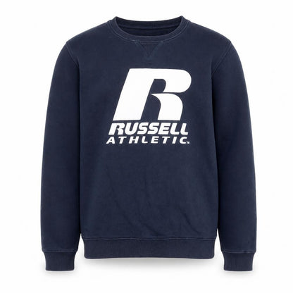 Front view of Russell Athletic boys’' blue pullover sweatshirt 15-16 years
