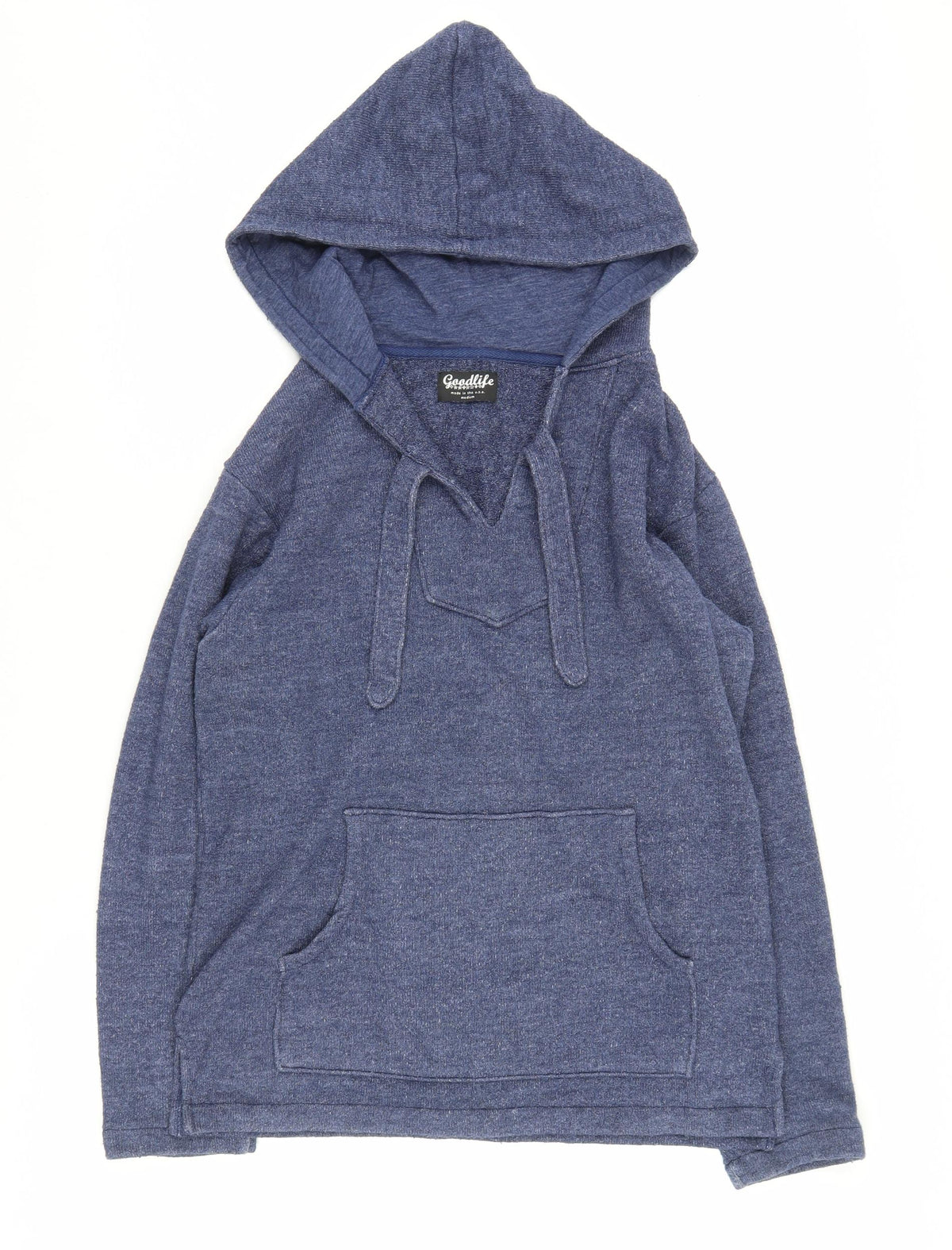 Additional front view of Goodlife Blue unisex pullover hoodie, medium size