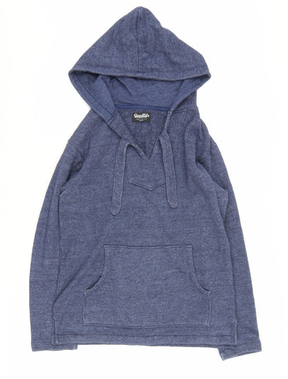 Additional front view of Goodlife Blue unisex pullover hoodie, medium size