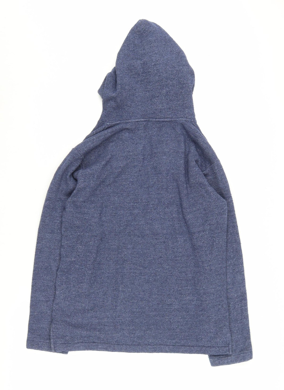 Back view of Goodlife Blue unisex pullover hoodie, medium size