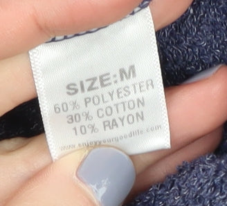 Close-up detail of Goodlife Blue unisex pullover hoodie, medium size