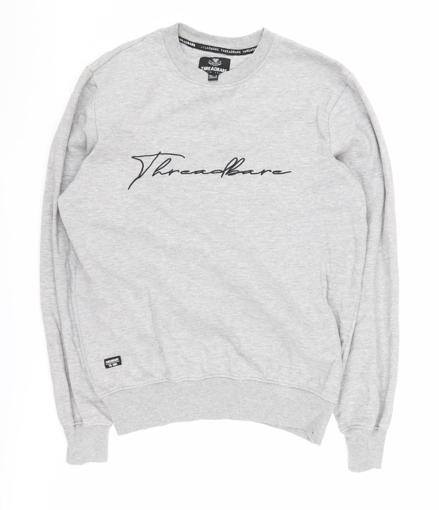Threadbare Men's Grey Pullover Sweatshirt S, Logo Design