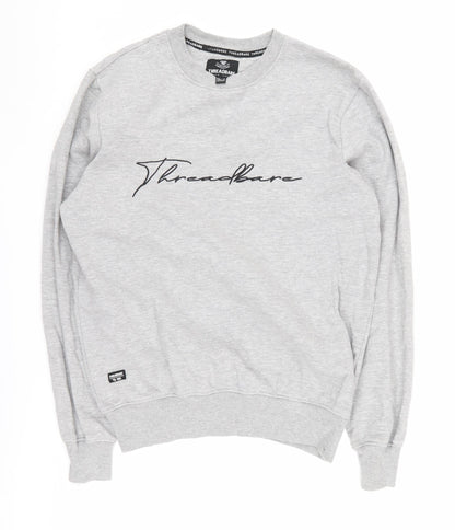 Threadbare Men's Grey Pullover Sweatshirt S, Logo Design