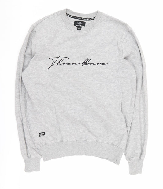 Threadbare Men's Grey Pullover Sweatshirt S, Logo Design