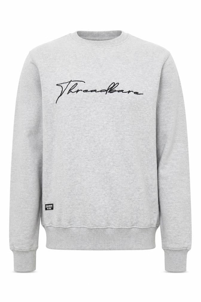 Mens UK Size S Threadbare Grey Pullover Sweatshirt