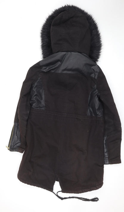 Womens UK Size 10 River Island Black Bomber Jacket