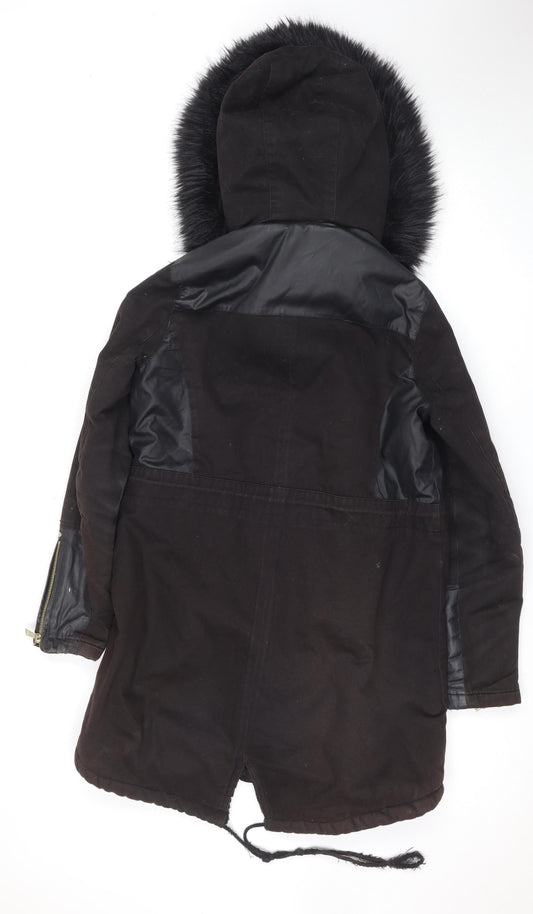 Womens UK Size 10 River Island Black Bomber Jacket