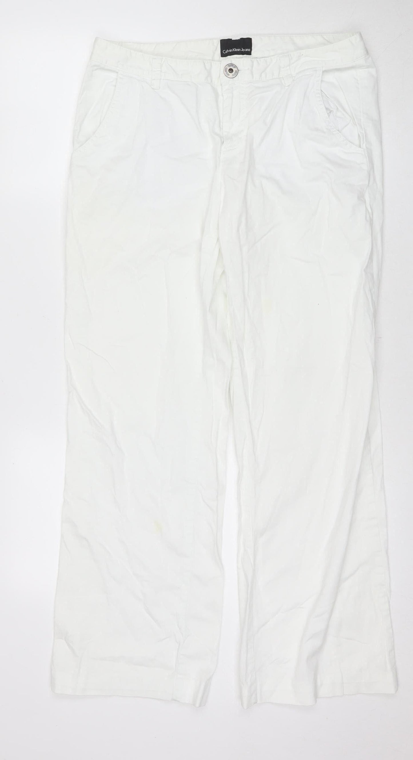 Calvin Klein Women's White Casual Trousers W31 L34
