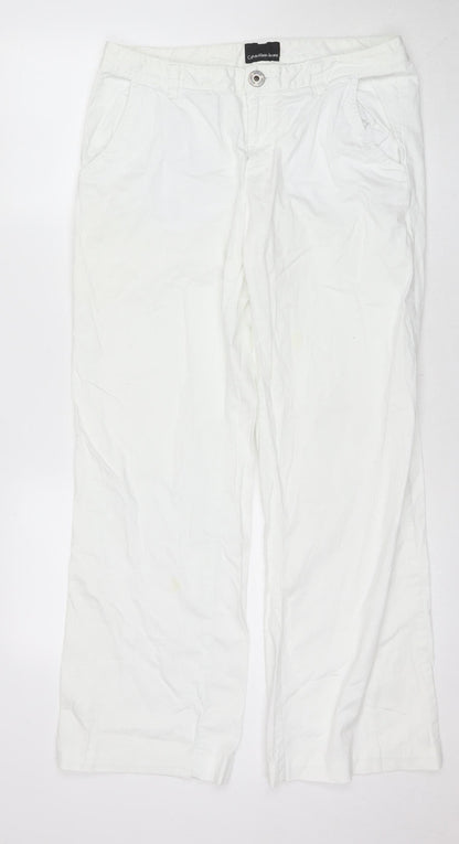 Calvin Klein Women's White Casual Trousers W31 L34