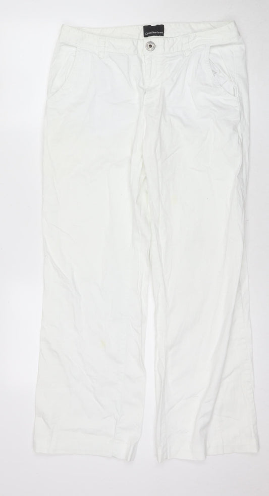 Calvin Klein Women's White Casual Trousers W31 L34