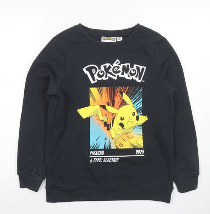 Pokémon Boys Black Pikachu Sweatshirt 11-12 Years