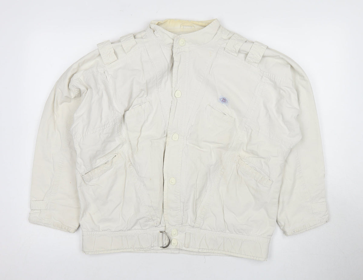 tus London Women's White Mid-Length Jacket M