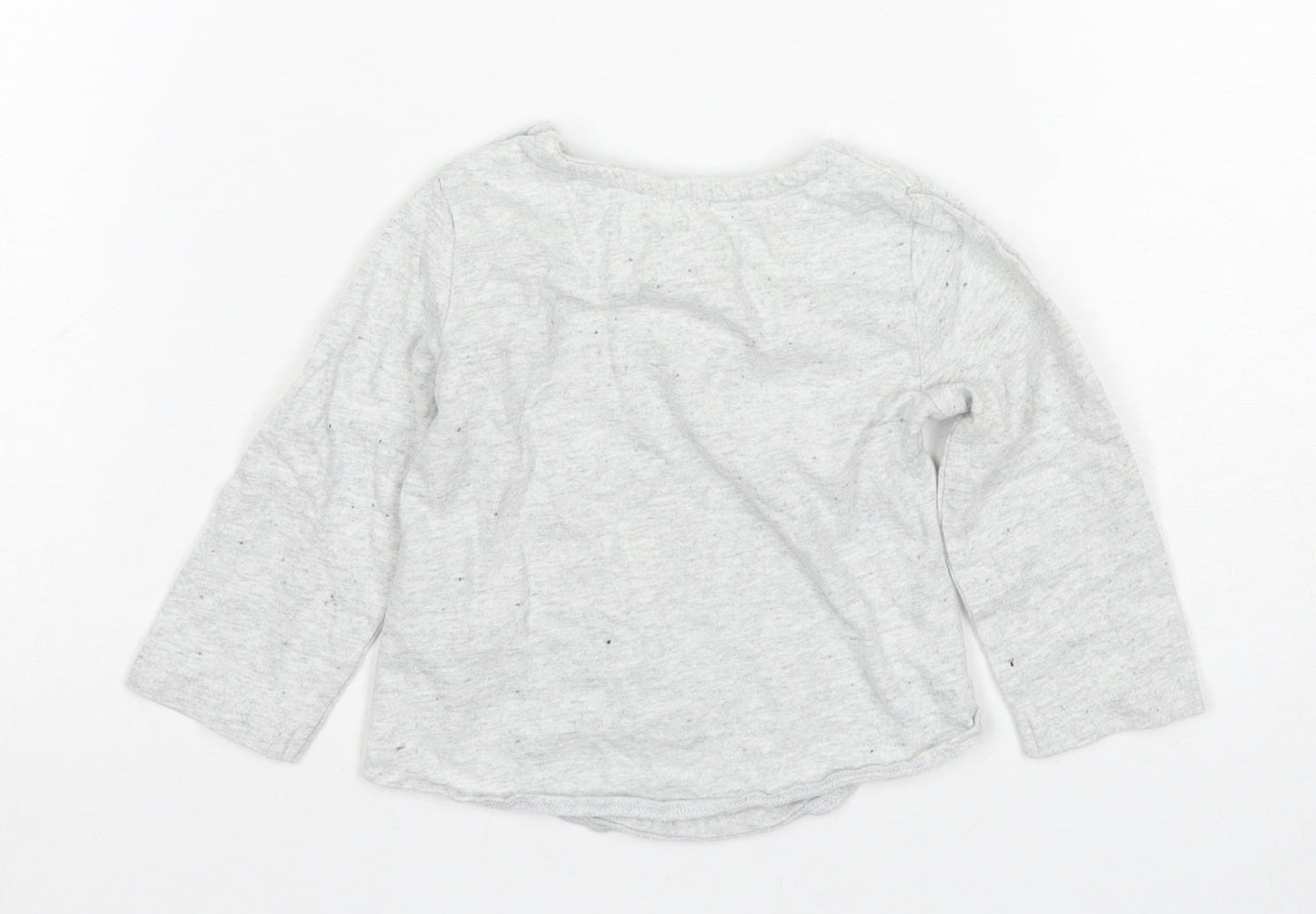 Disney Girls Grey Long Sleeve T-Shirt, 6-9 Months, Cartoon Theme
