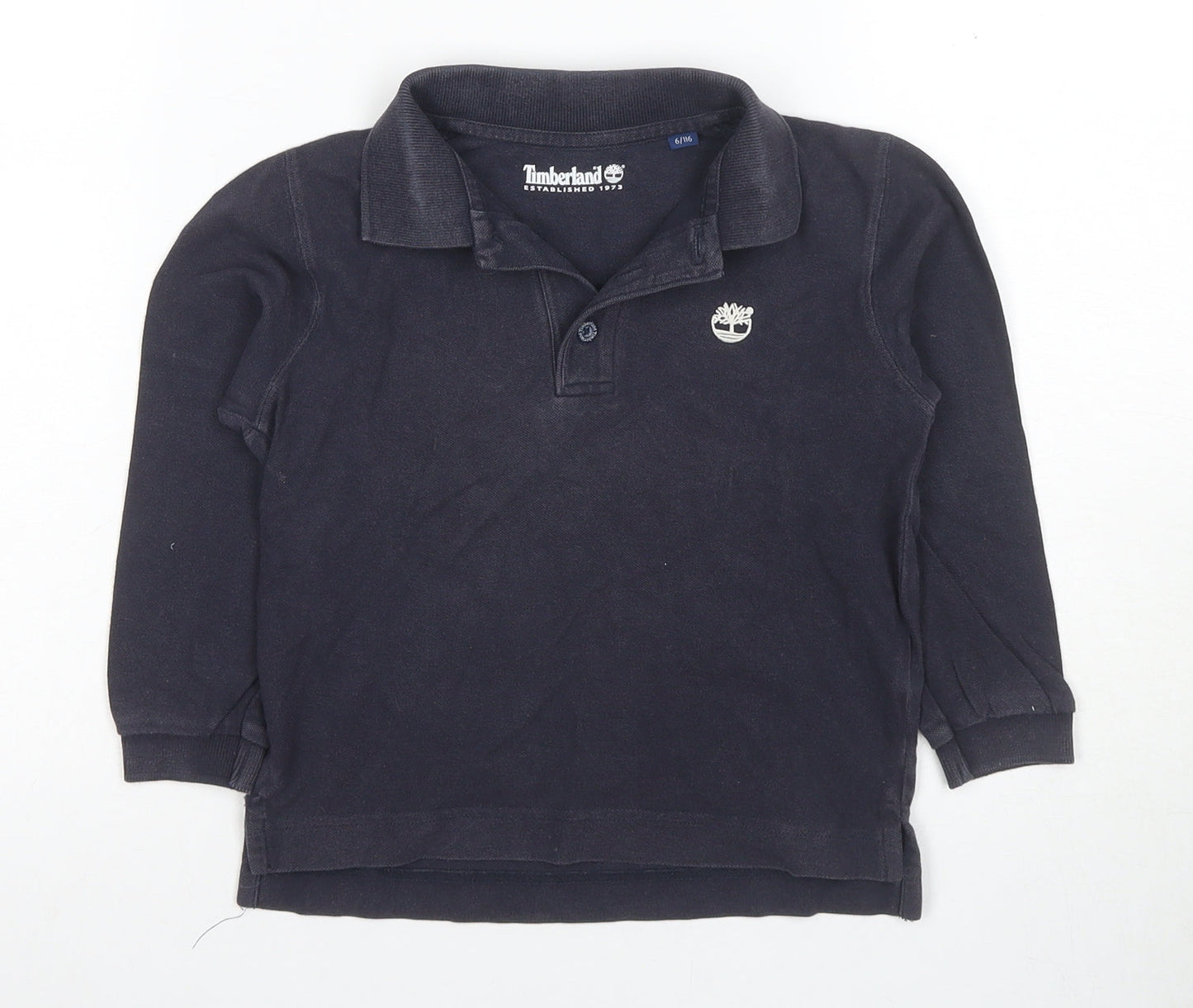 Timberland Boys Black Polo 6 Years Long Sleeve Top