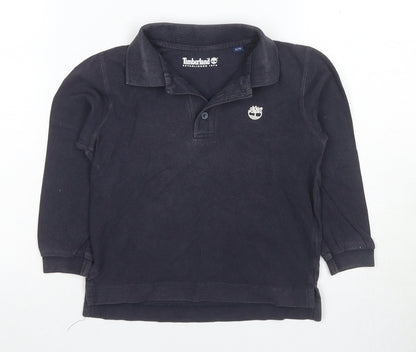 Timberland Boys Black Polo 6 Years Long Sleeve Top