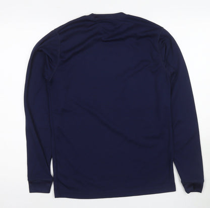Campri Men's Blue Long Sleeve Pullover T-Shirt, Size M