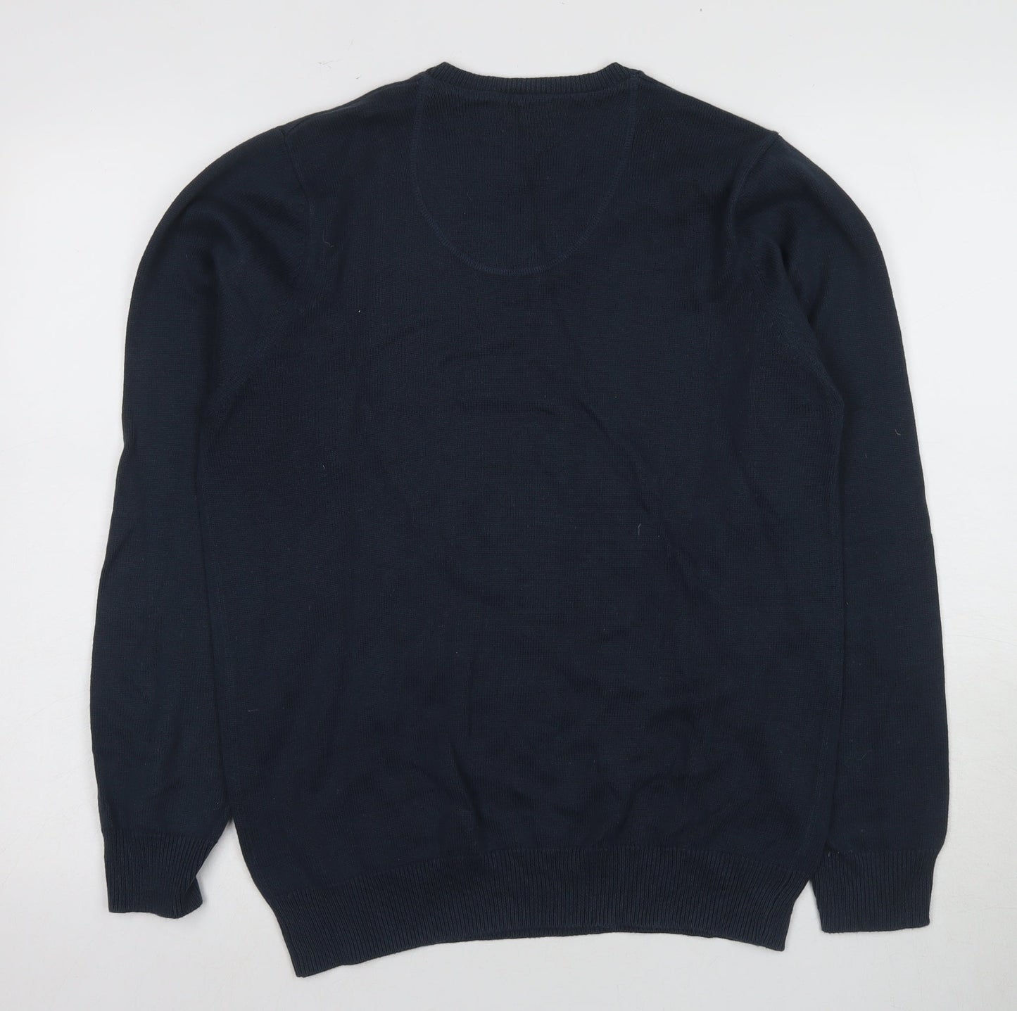 Marks and Spencer Men's Blue V-Neck Pullover Jumper S