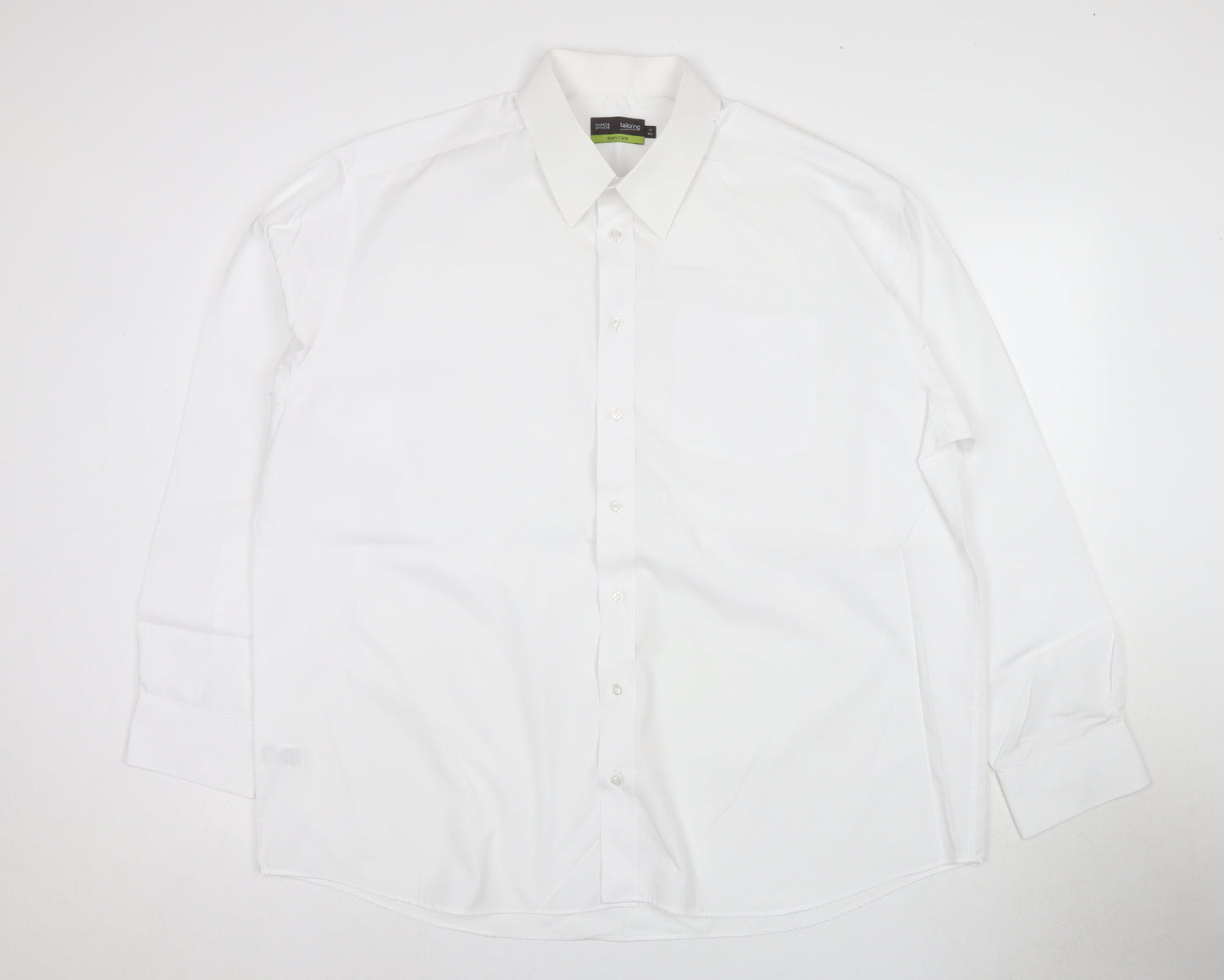 Mens UK Collar Size 17 Marks and Spencer Smart White  Dress Shirt