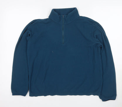 Uniqlo Men's Blue Fleece Pullover Sweatshirt S