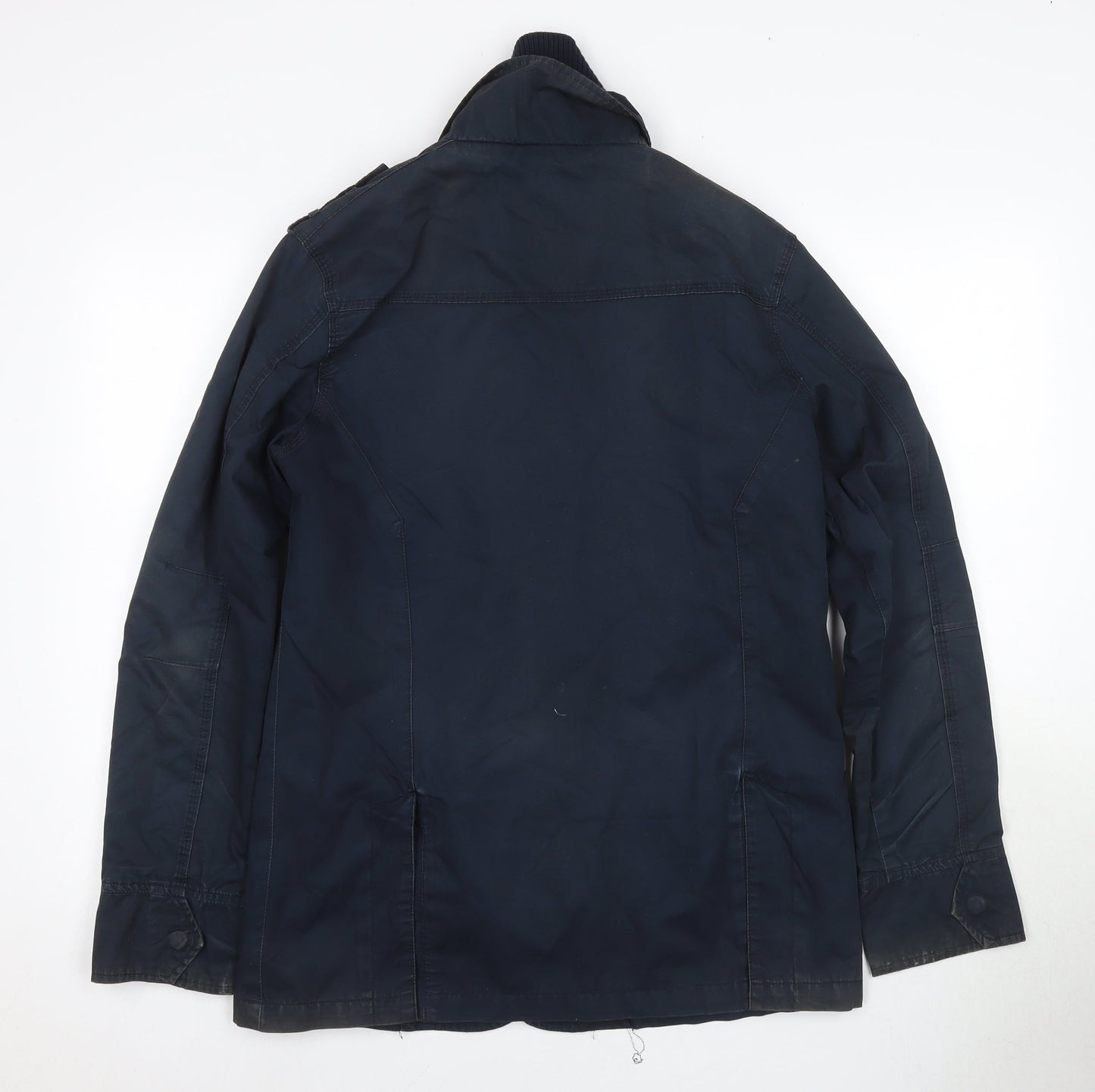 Mens UK Size M Vintage Blue Military Jacket