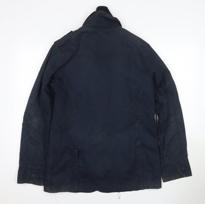 Mens UK Size M Vintage Blue Military Jacket