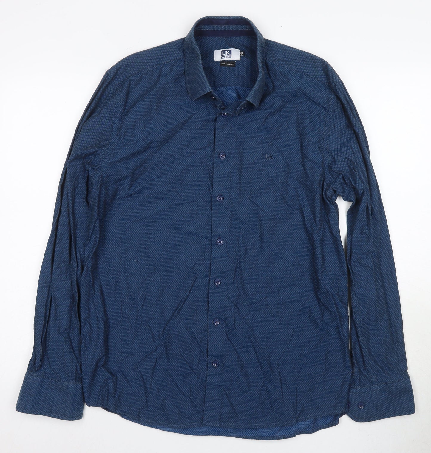 Mens UK Collar Size 4 Lakiste Smart Blue  Dress Shirt