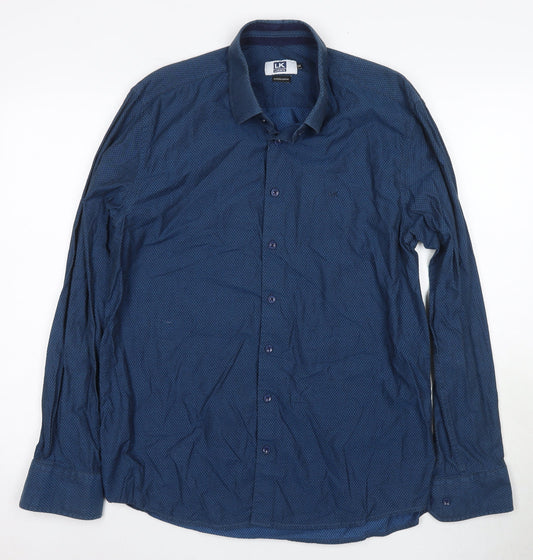 Mens UK Collar Size 4 Lakiste Smart Blue  Dress Shirt