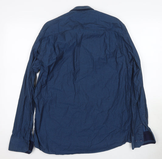Mens UK Collar Size 4 Lakiste Smart Blue  Dress Shirt