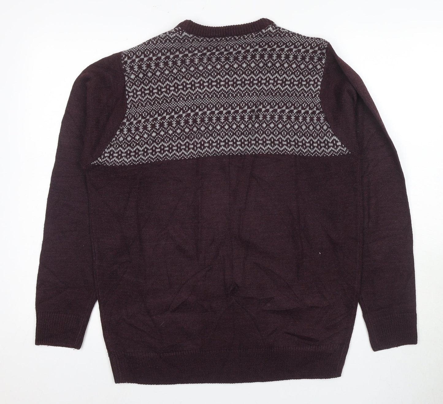 James Pringle Men's Brown Fair Isle Pullover Jumper, M