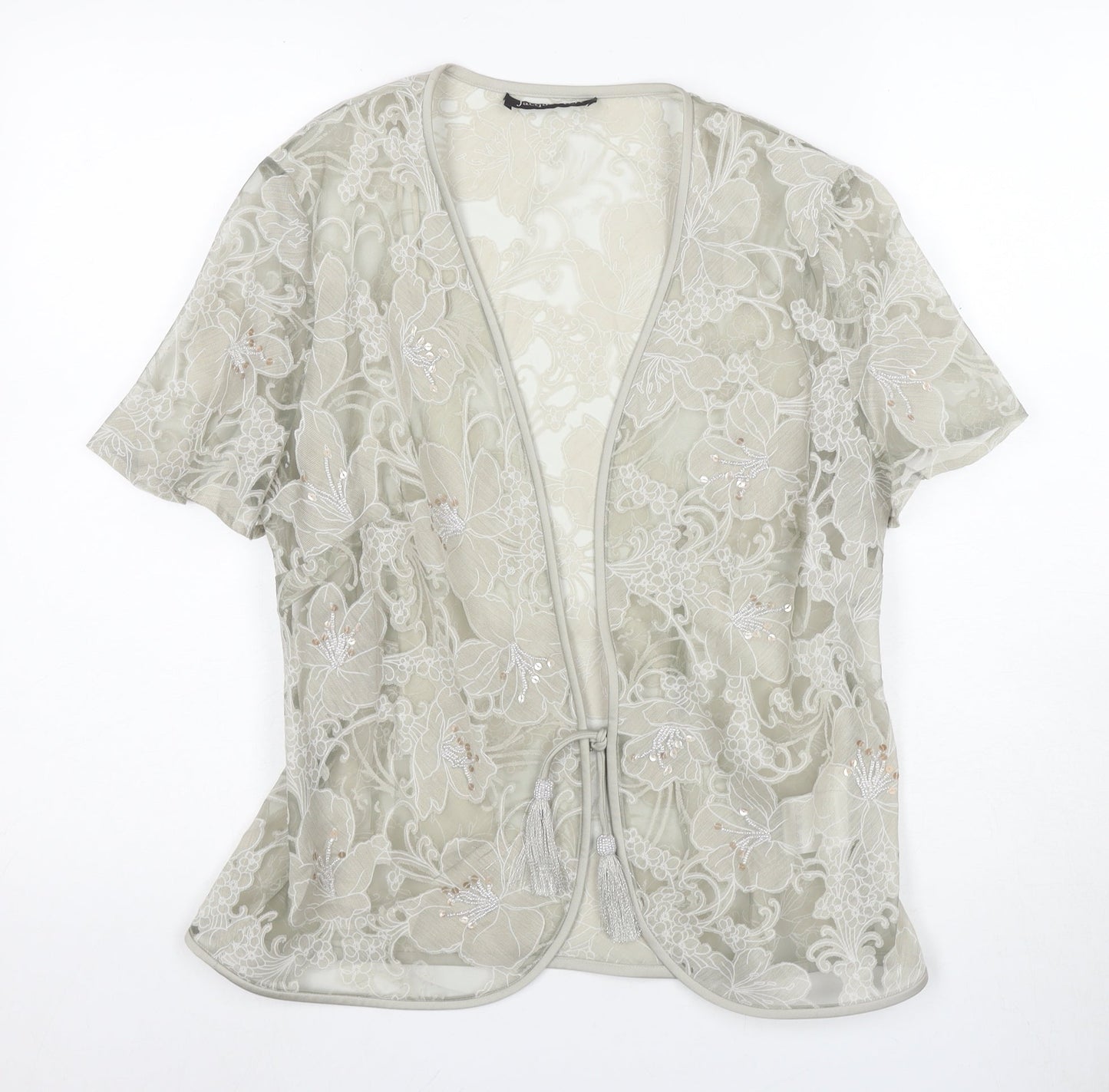 Jacques Vert Women's Beige Floral Kimono Top Size 10