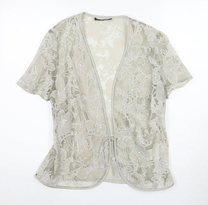 Jacques Vert Women's Beige Floral Kimono Top Size 10