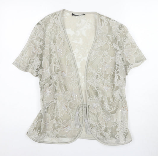 Jacques Vert Women's Beige Floral Kimono Top Size 10