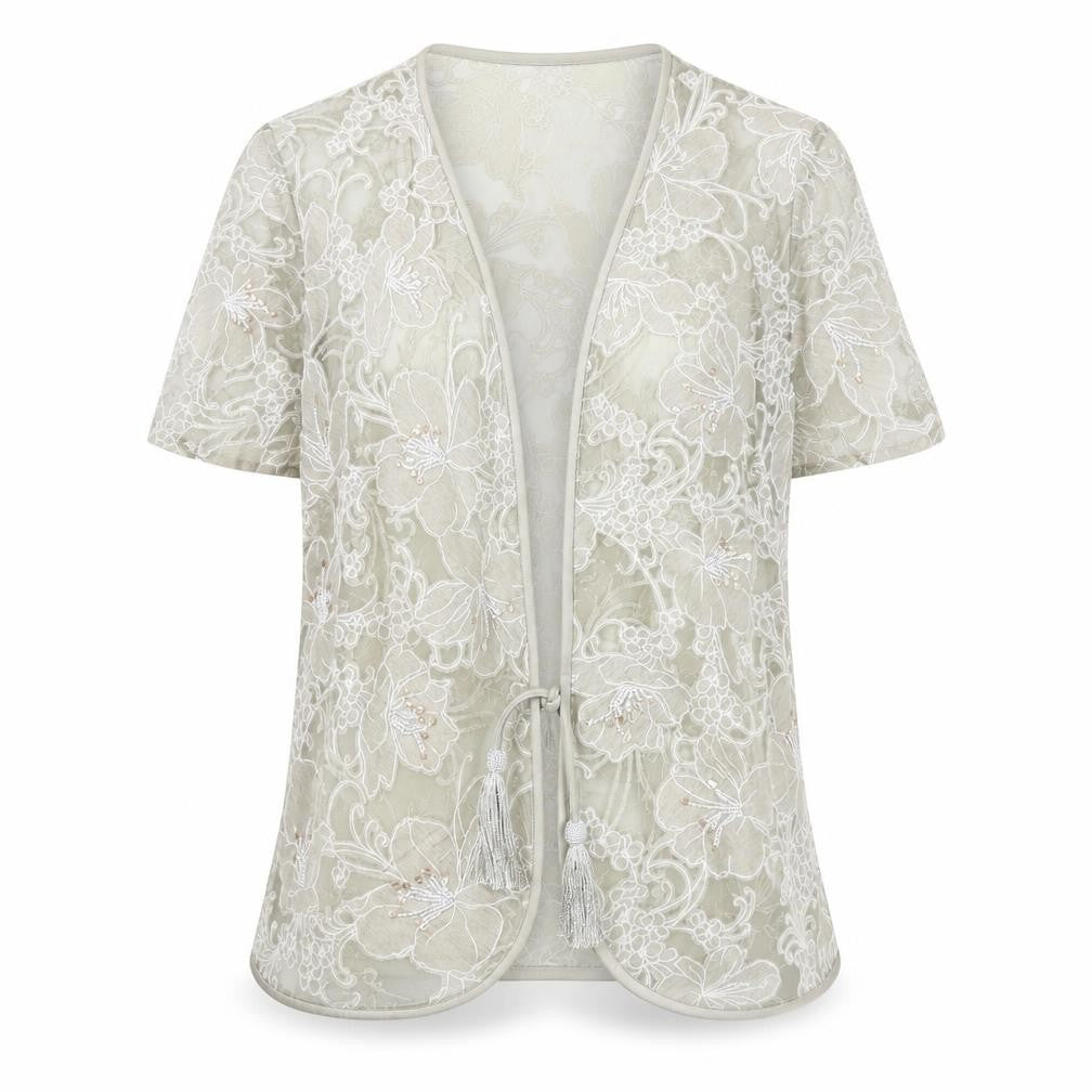 Jacques Vert Women's Beige Floral Kimono Top Size 10