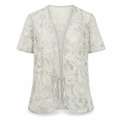 Jacques Vert Women's Beige Floral Kimono Top Size 10