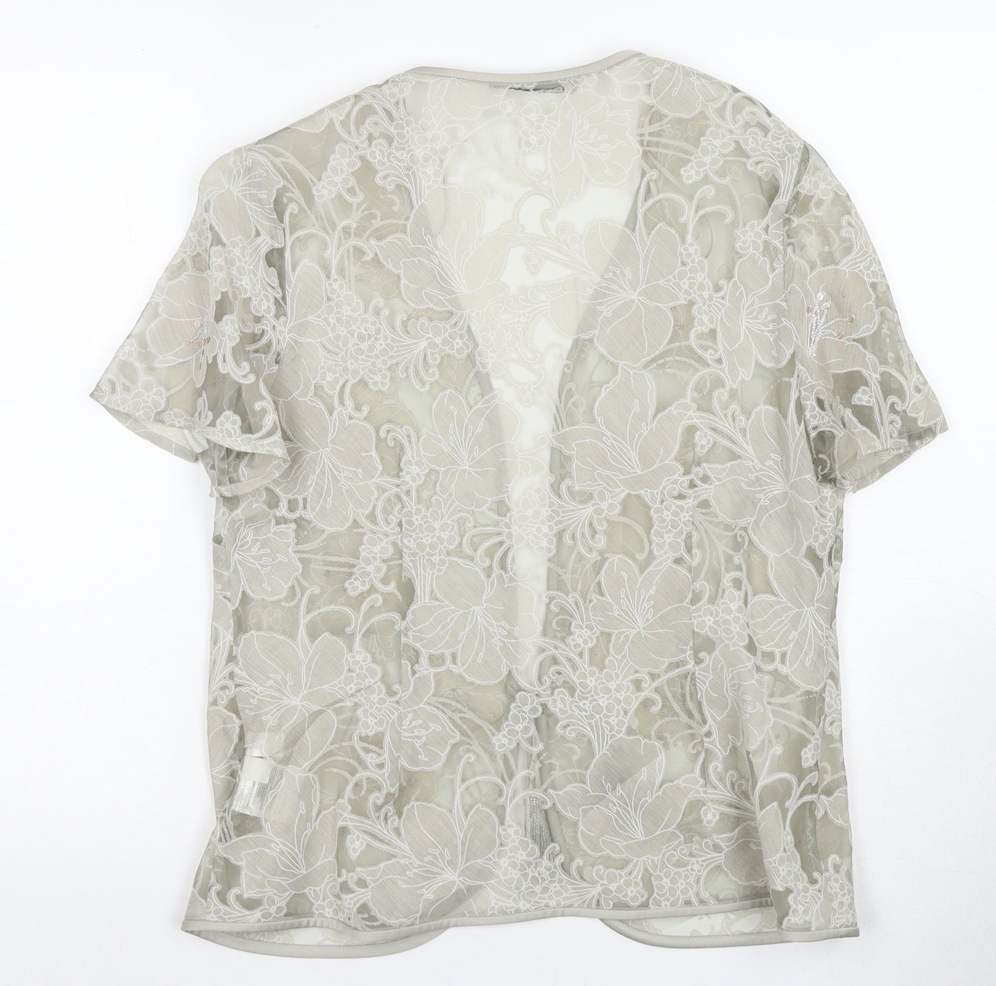 Jacques Vert Women's Beige Floral Kimono Top Size 10