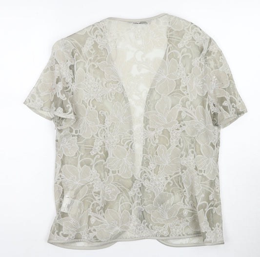 Jacques Vert Women's Beige Floral Kimono Top Size 10