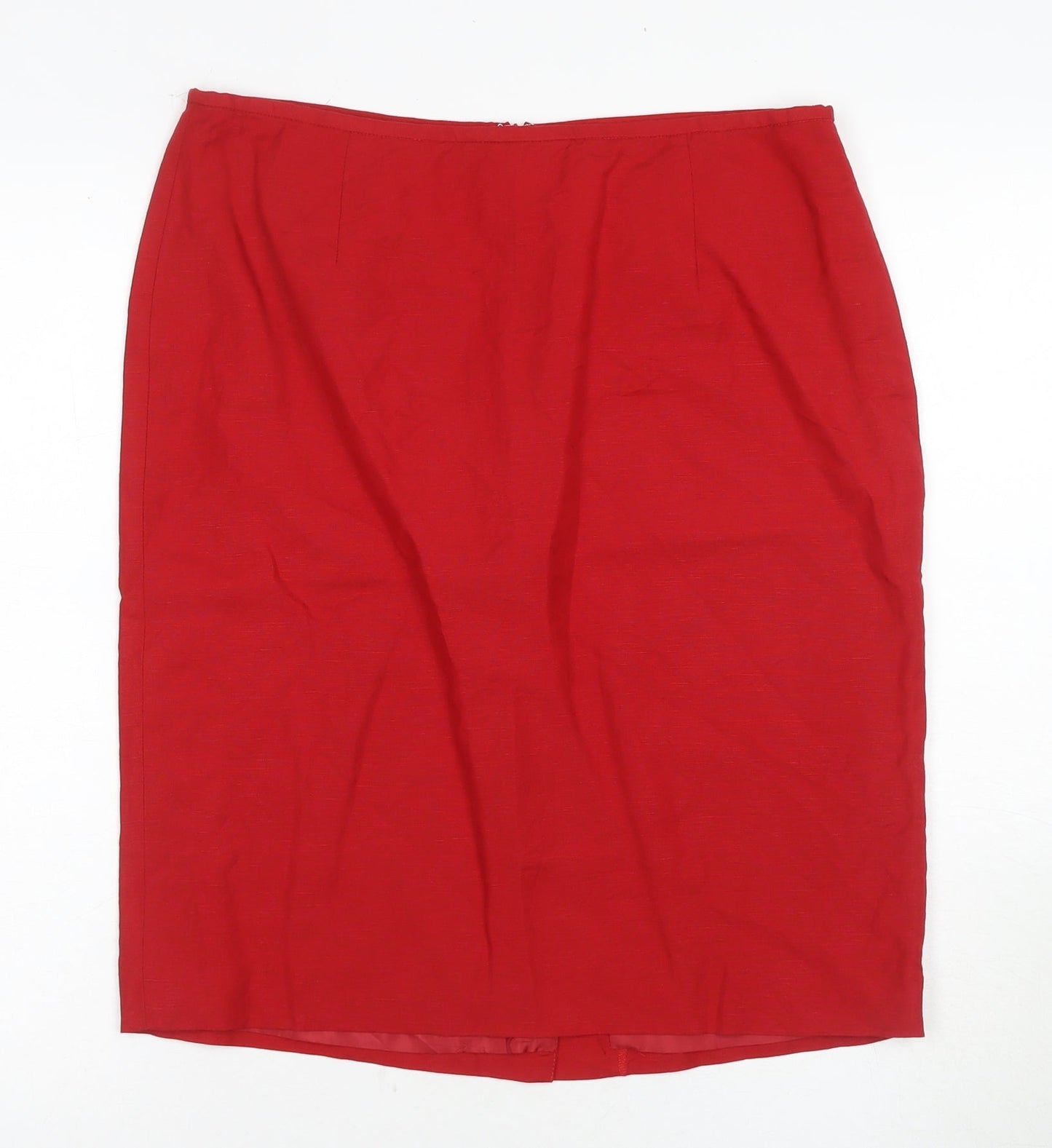 Calvin Klein Women's Red Pencil Skirt, Size 10, Knee Length