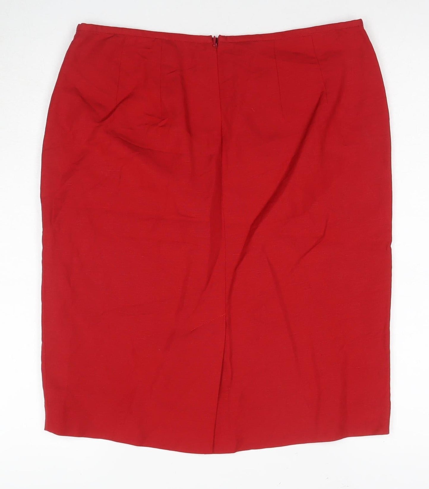 Calvin Klein Women's Red Pencil Skirt, Size 10, Knee Length