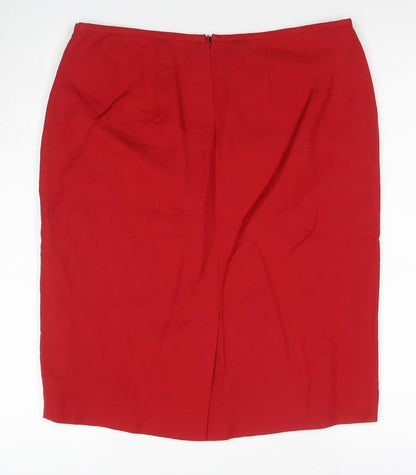 Calvin Klein Women's Red Pencil Skirt, Size 10, Knee Length