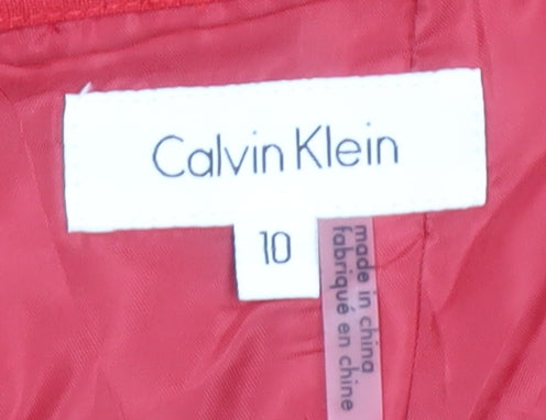 Calvin Klein Women's Red Pencil Skirt, Size 10, Knee Length