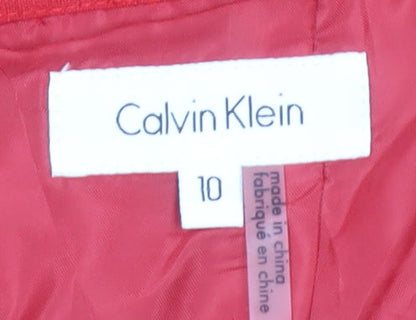 Calvin Klein Women's Red Pencil Skirt, Size 10, Knee Length